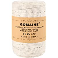 Los mejores  - GoMaihe Macrame Cuerda- 3mm x 260m Cordón Hilo de Algodón Natural Colgante de Pared de Macramé- Bricolaje Artesanía…